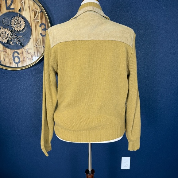 Pierre Andre Vintage 1980s Suede & Knit Bomber Jacket, Size Large - Picture 7 of 10